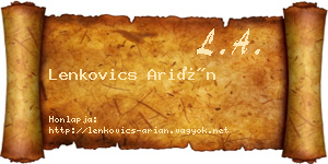 Lenkovics Arián névjegykártya
